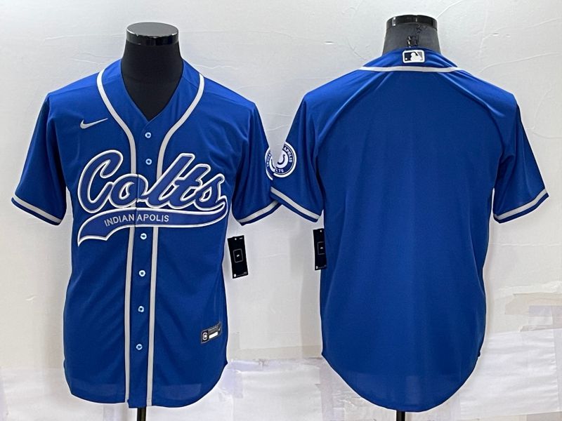 Men Indianapolis Colts Blank Blue Nike Co branded Jersey->san francisco 49ers->NFL Jersey
